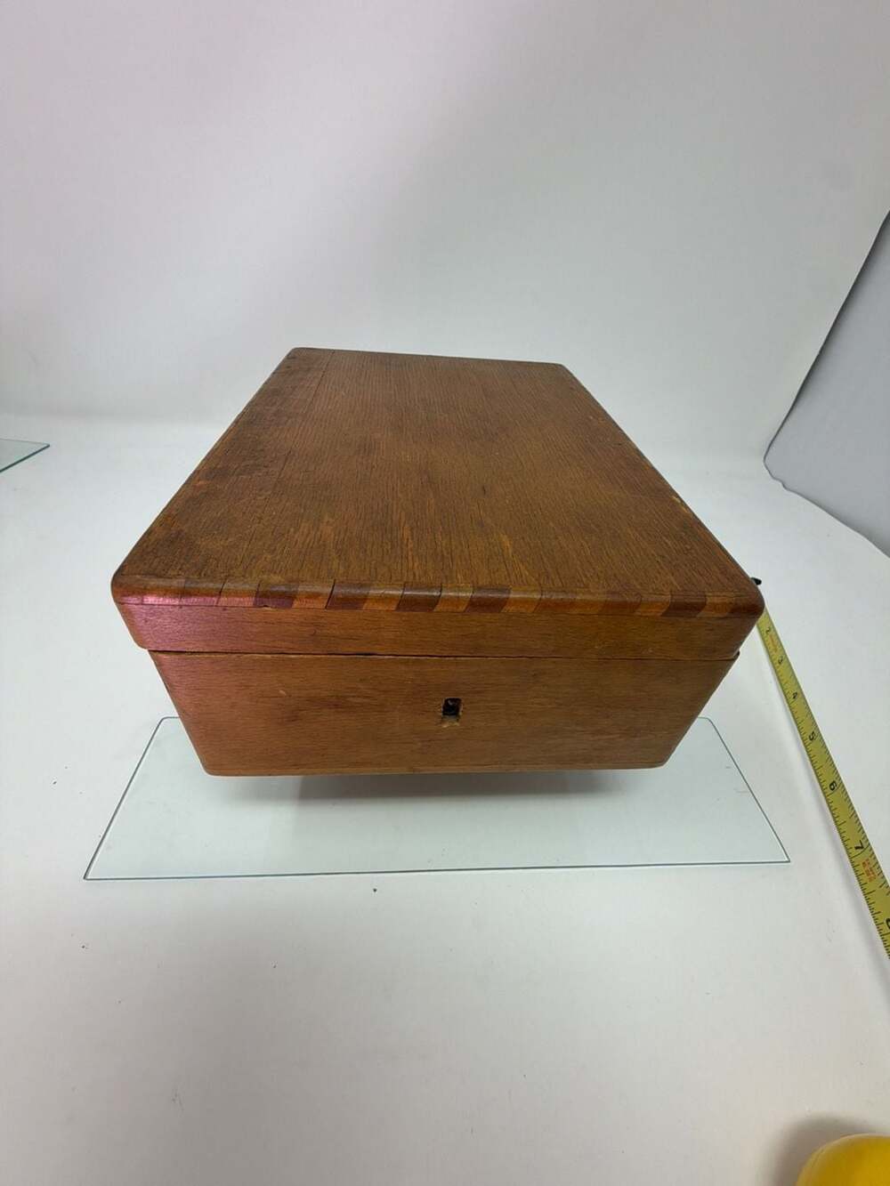 Vintage Wooden Storage Box Brown Wood